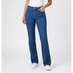 Levi's 714 Straight Jeans Women W 28 L 32 Mid Rise Stretch Blue Denim Classic